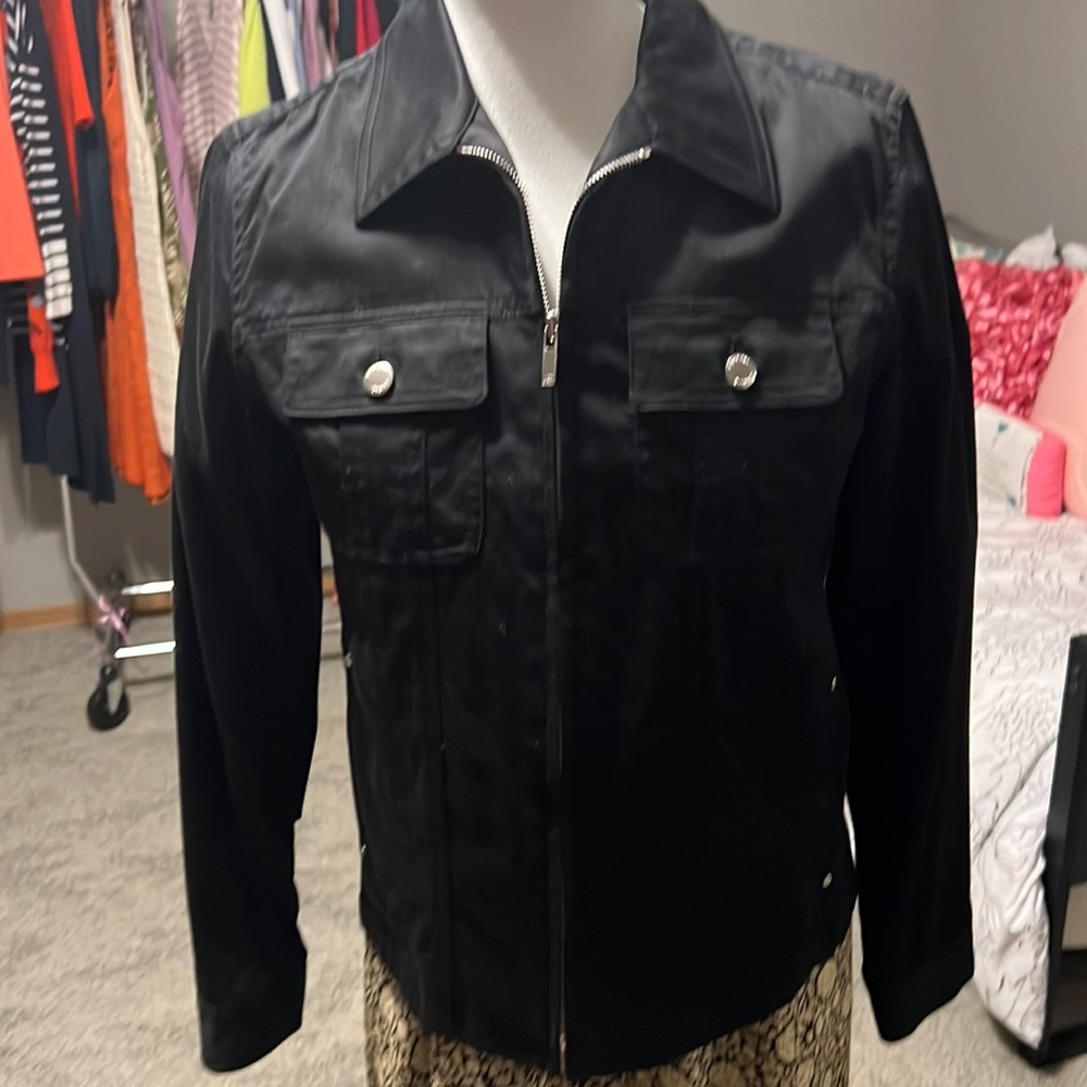 Black denim style jacket